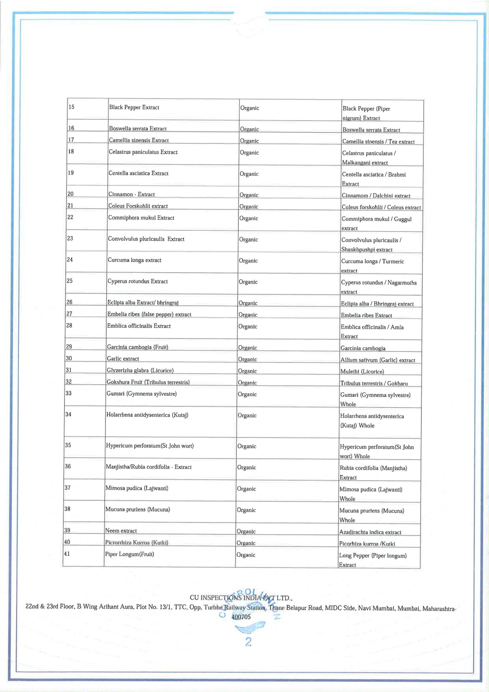 Organic Extract Powders