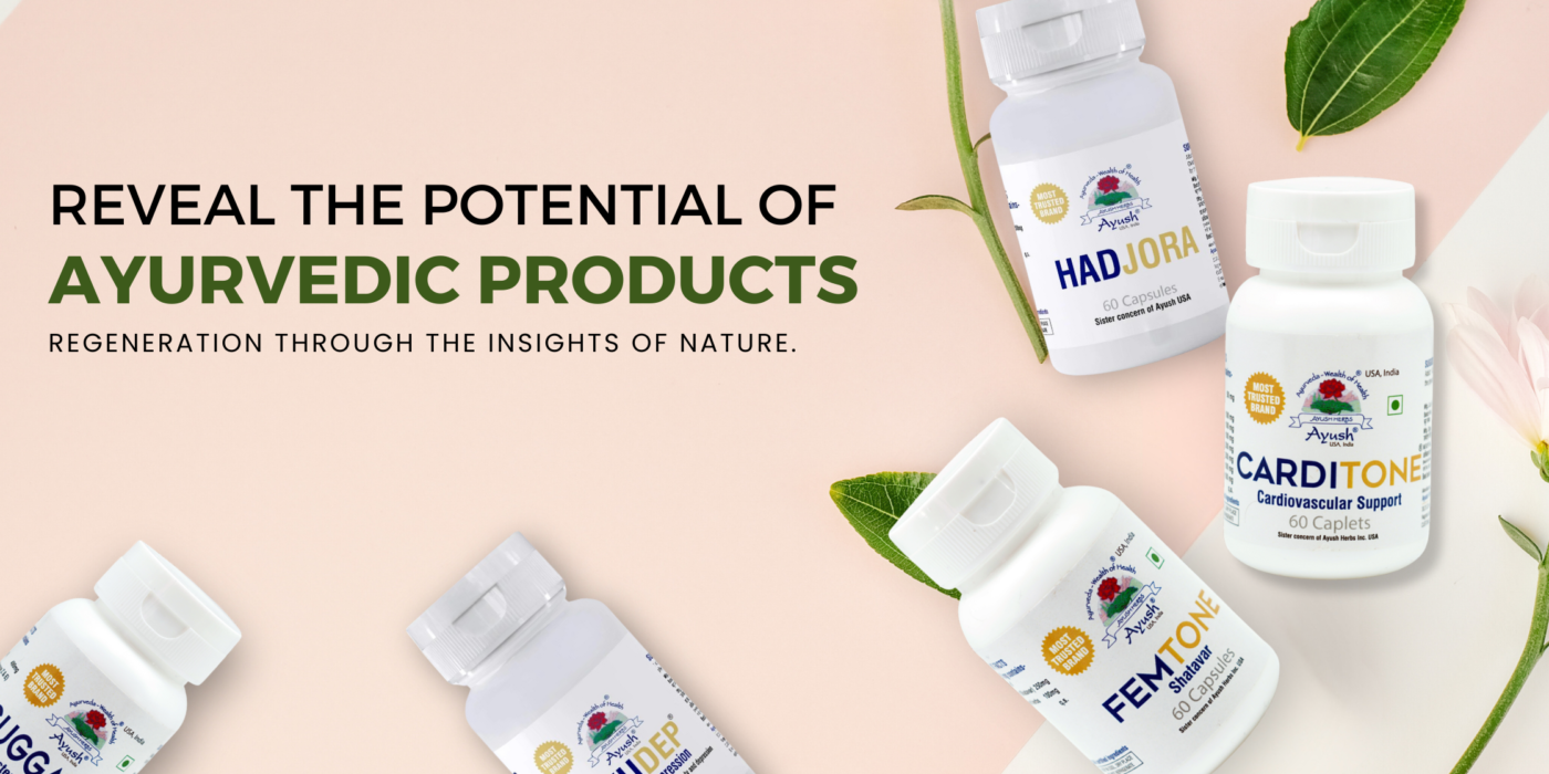 Natural ayurvedic products for health and wellness by Ayush Herbs.